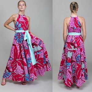 RHODE Resort Julia Dress in Red Psychedelic Flower